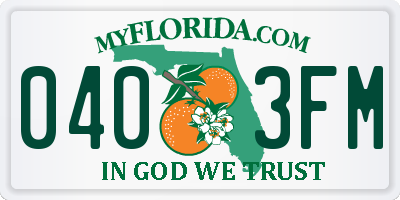 FL license plate 0403FM