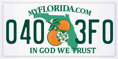 FL license plate 0403FO