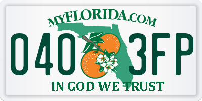 FL license plate 0403FP