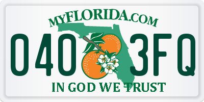 FL license plate 0403FQ