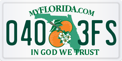 FL license plate 0403FS