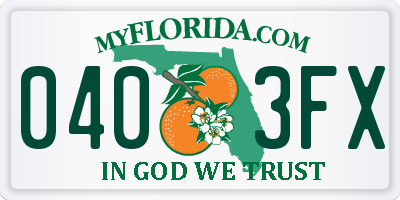 FL license plate 0403FX
