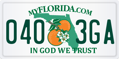 FL license plate 0403GA