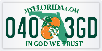 FL license plate 0403GD