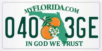 FL license plate 0403GE