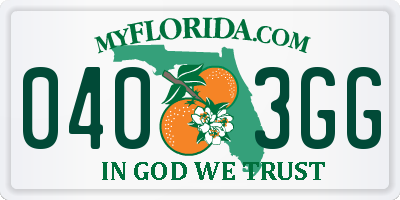 FL license plate 0403GG