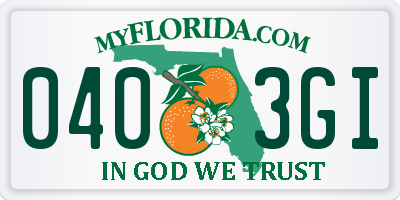 FL license plate 0403GI
