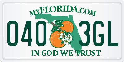 FL license plate 0403GL