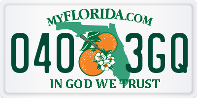 FL license plate 0403GQ