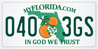 FL license plate 0403GS