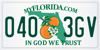 FL license plate 0403GV