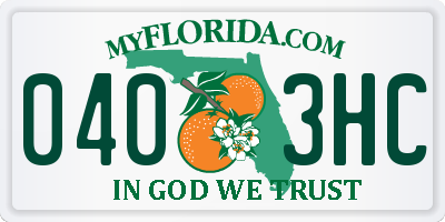 FL license plate 0403HC
