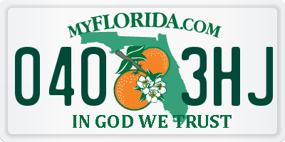 FL license plate 0403HJ