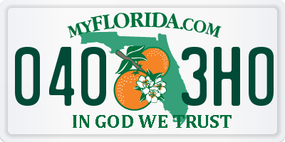 FL license plate 0403HO