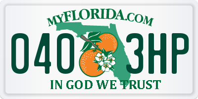 FL license plate 0403HP
