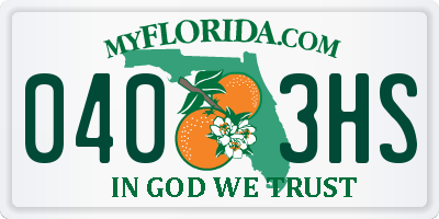 FL license plate 0403HS
