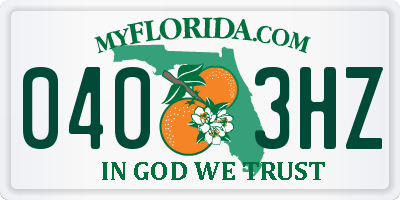 FL license plate 0403HZ