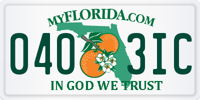 FL license plate 0403IC