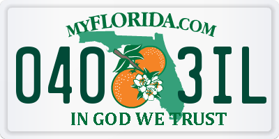FL license plate 0403IL