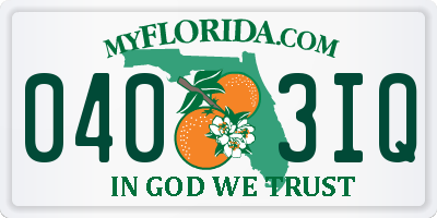 FL license plate 0403IQ