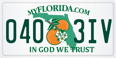 FL license plate 0403IV