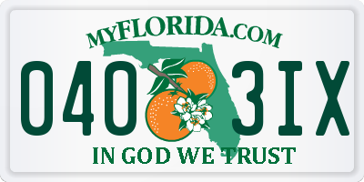FL license plate 0403IX
