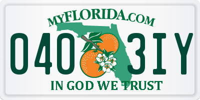 FL license plate 0403IY