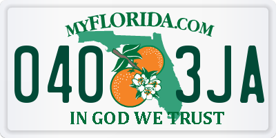FL license plate 0403JA