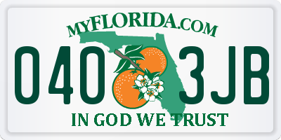 FL license plate 0403JB