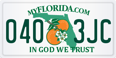 FL license plate 0403JC