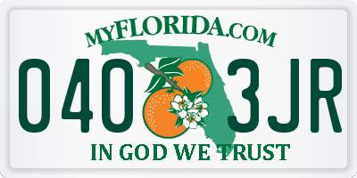 FL license plate 0403JR