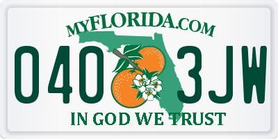 FL license plate 0403JW