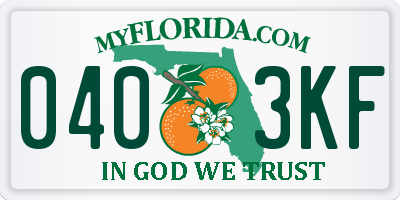 FL license plate 0403KF