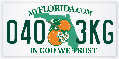 FL license plate 0403KG