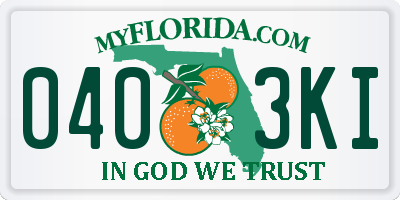 FL license plate 0403KI