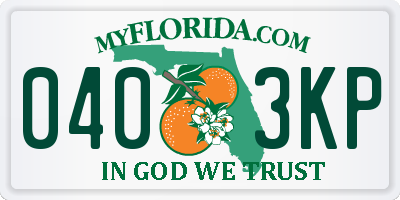 FL license plate 0403KP