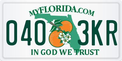 FL license plate 0403KR
