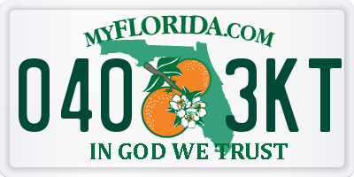 FL license plate 0403KT