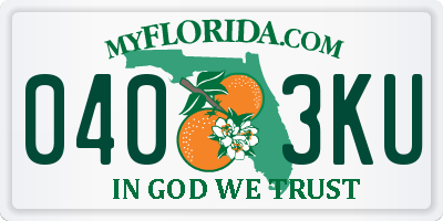 FL license plate 0403KU