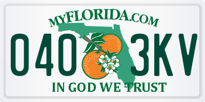 FL license plate 0403KV