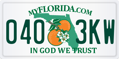 FL license plate 0403KW