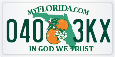 FL license plate 0403KX