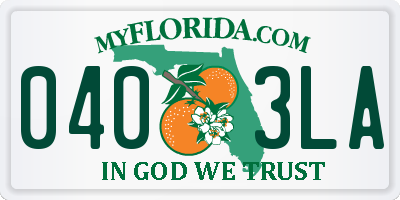 FL license plate 0403LA