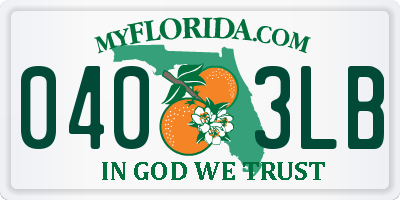 FL license plate 0403LB