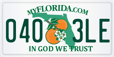 FL license plate 0403LE