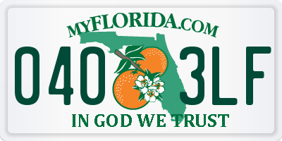 FL license plate 0403LF