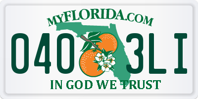FL license plate 0403LI