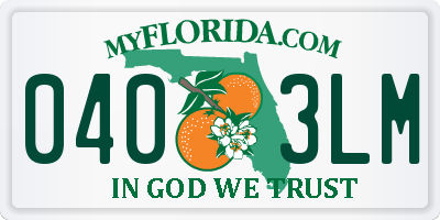 FL license plate 0403LM