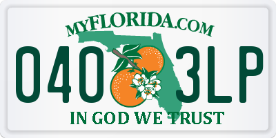 FL license plate 0403LP