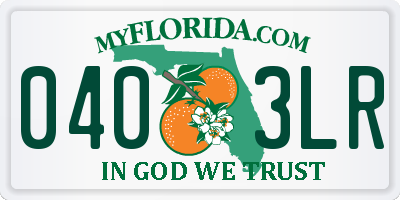 FL license plate 0403LR